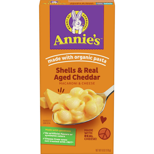 Annie s Real Aged Cheddar Macaroni & Cheese Pasta, 6 Oz, 12 Per Case